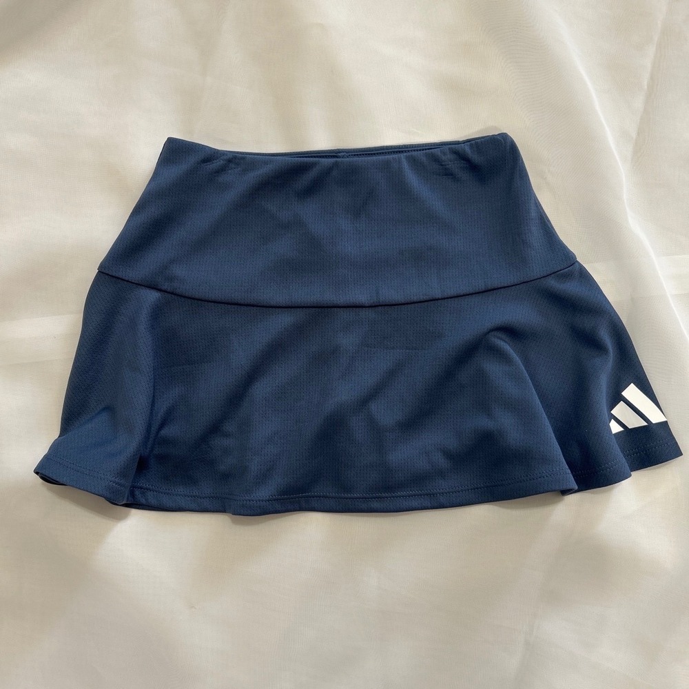 Adidas Girls Navy Blue Athletic Tennis Skort Size 5 Built-in Shorts Gym Sport